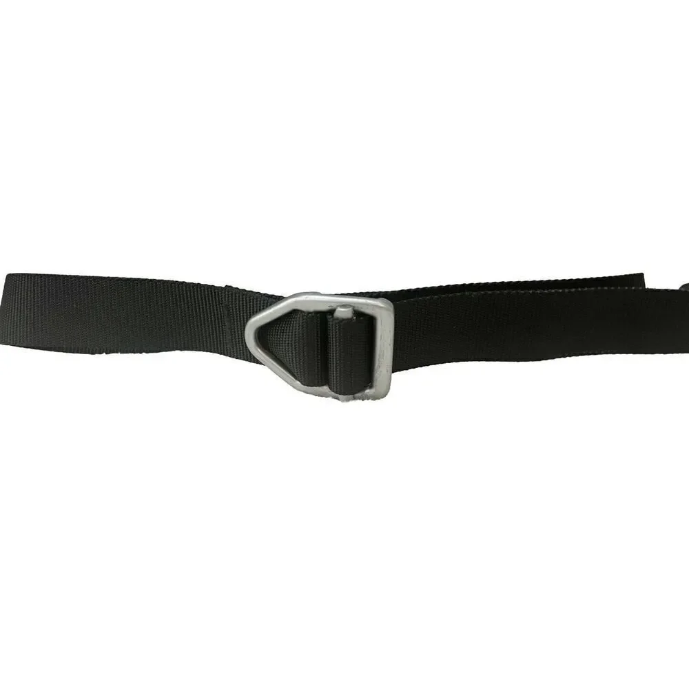 Bison Designs Black Nylon Belt Silver Buckle 43